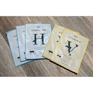 Rael Beauty Hydration Facial Sheet Mask Refresh Moisturize & Vitamin C Glow Set